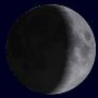 zunehmender Mond (ca. 15% des Zyklus beendet)